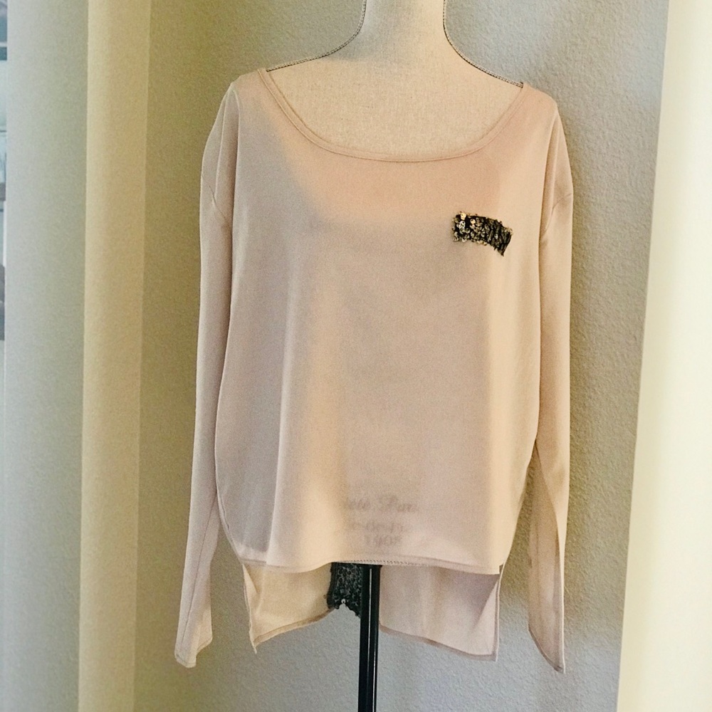 Vintage Havana Blouse with Sequins Embellishment